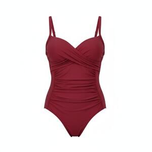 Miraclesuit Ruched One Piece Swimsuit Red